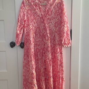 Zara Red and Pink Patterned Blouse